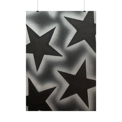 "chrome stars" airbrush rolled print