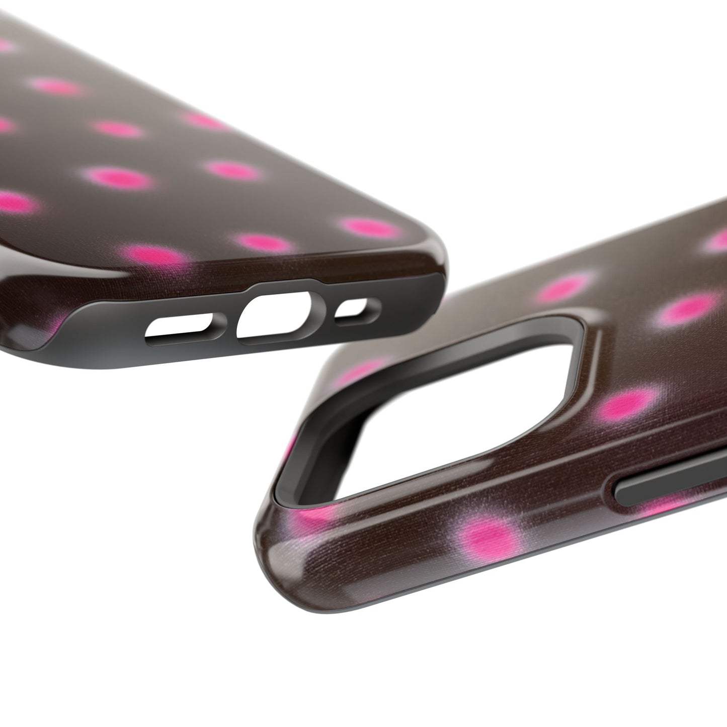 MagSafe "cherry mocha polka dot" airbrush iPhone case