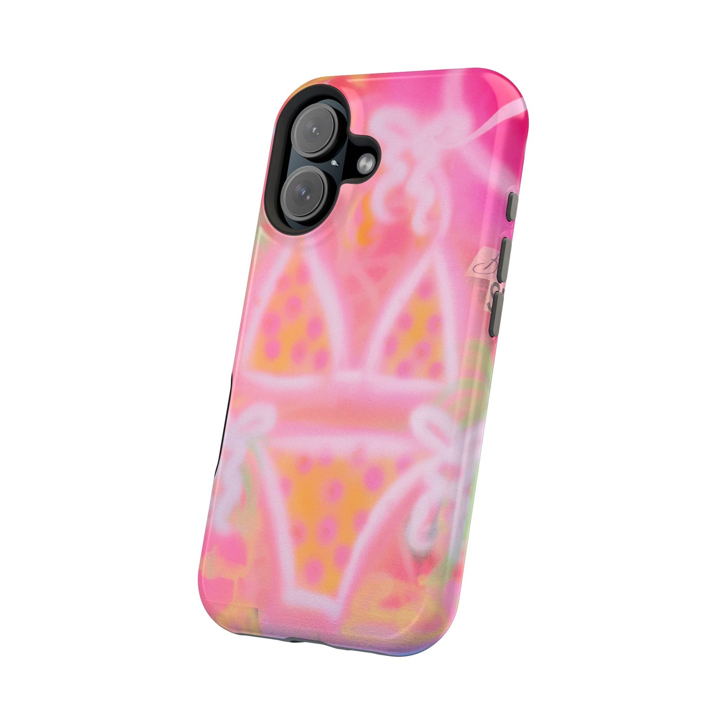 MagSafe "yellow polka dot bikini" airbrush iPhone case