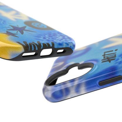 MagSafe "brilliant blues" airbrush iPhone case