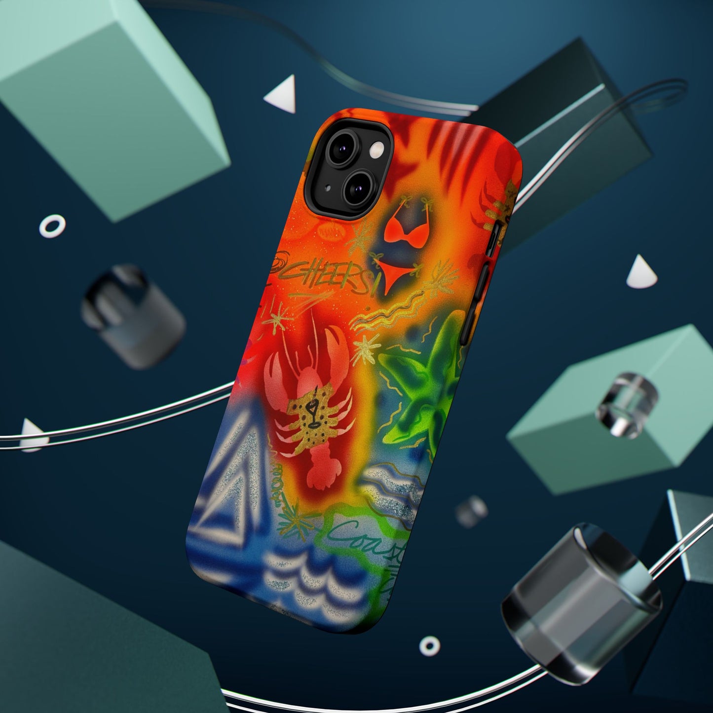 MagSafe "tipsy lobster" airbrush iPhone case