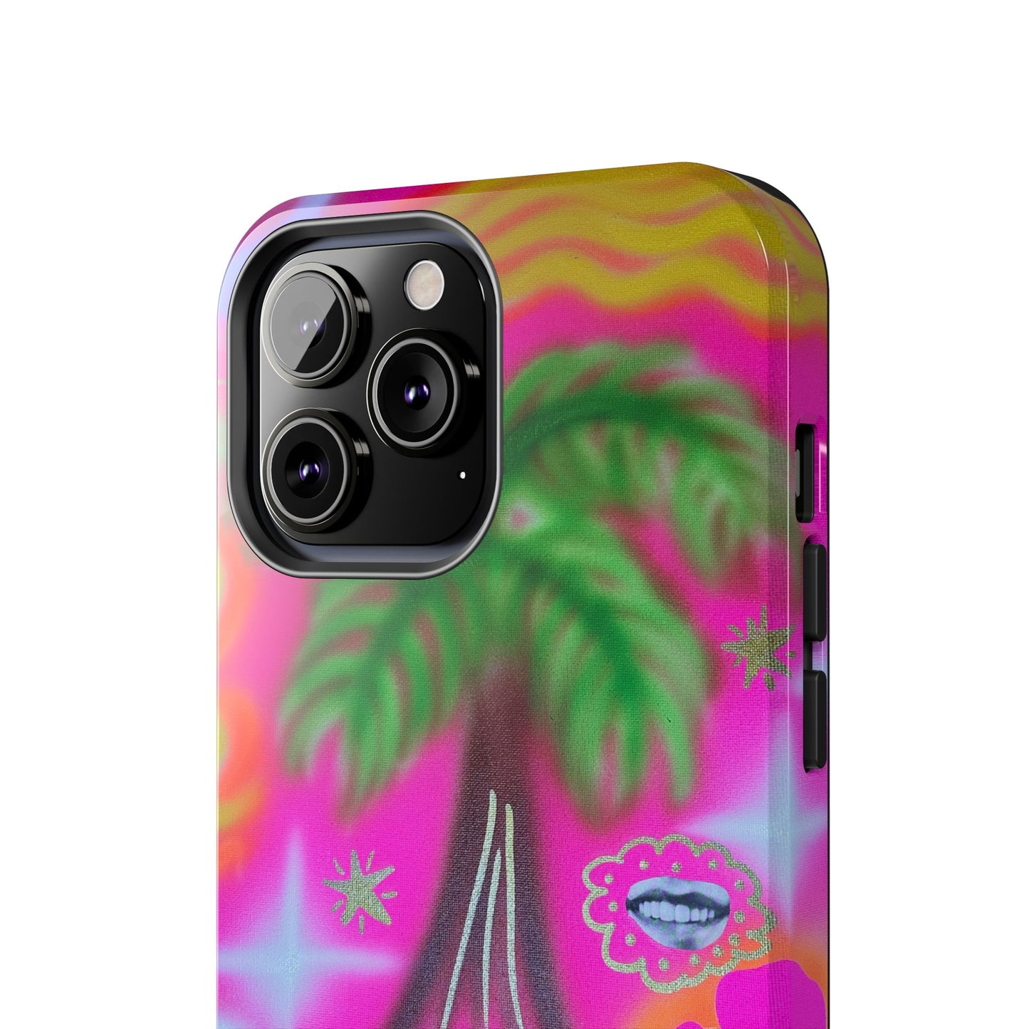 "neon pink palms" airbrush iPhone case