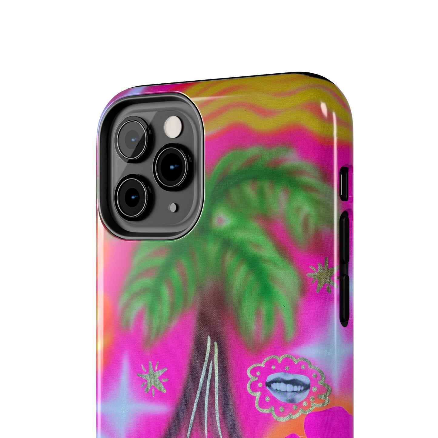 "neon pink palms" airbrush iPhone case