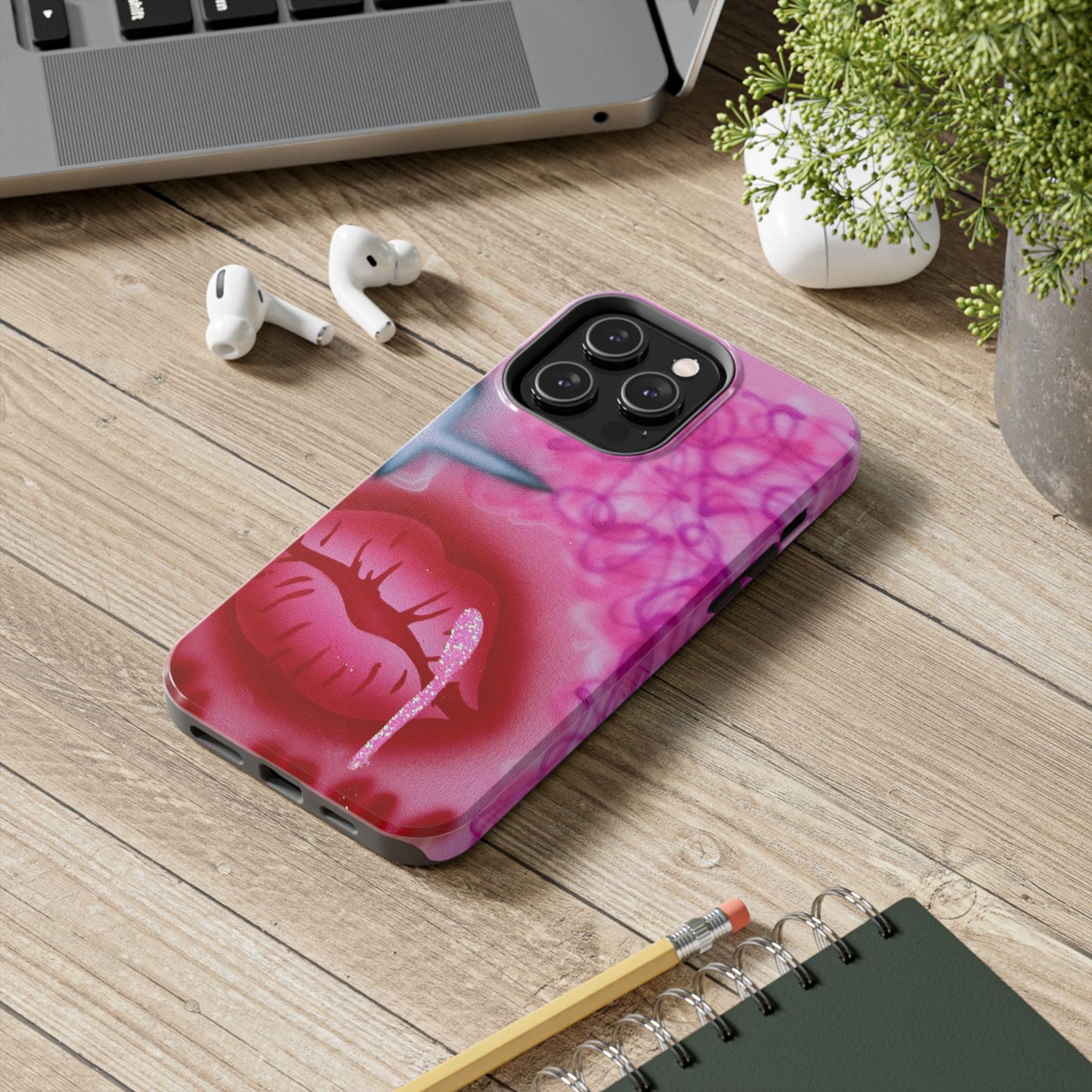"glitter aura" airbrush iPhone case