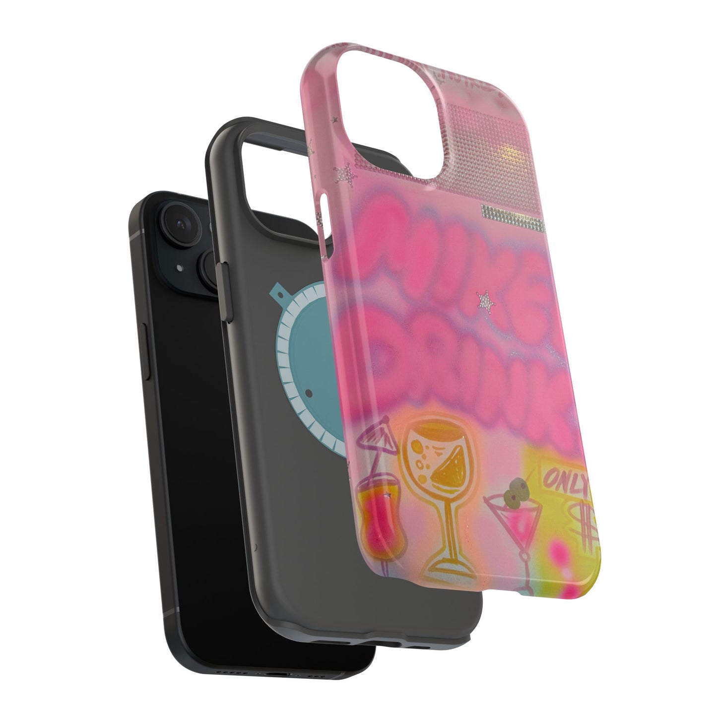 MagSafe "mixed drinks" airbrush iPhone case