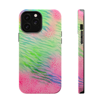 MagSafe "teal cheetah" airbrush iPhone case