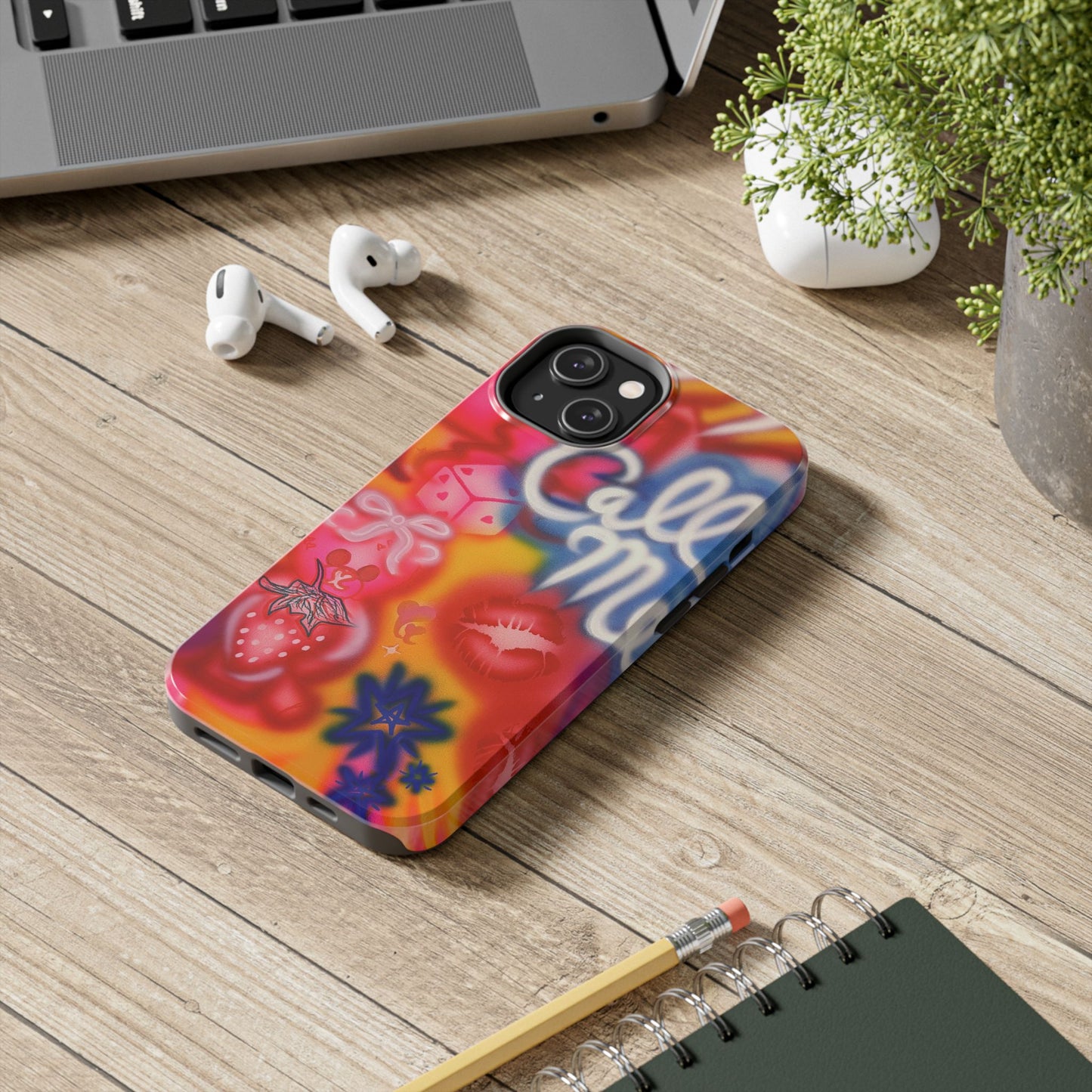 "CALL ME!" airbrush iPhone case