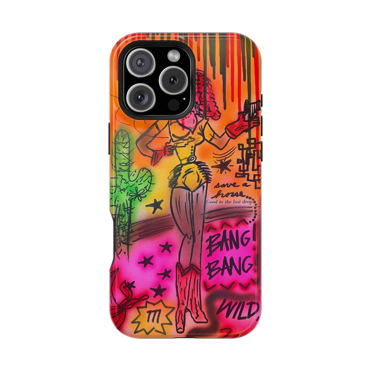 MagSafe "wild, wild west" airbrush iPhone case