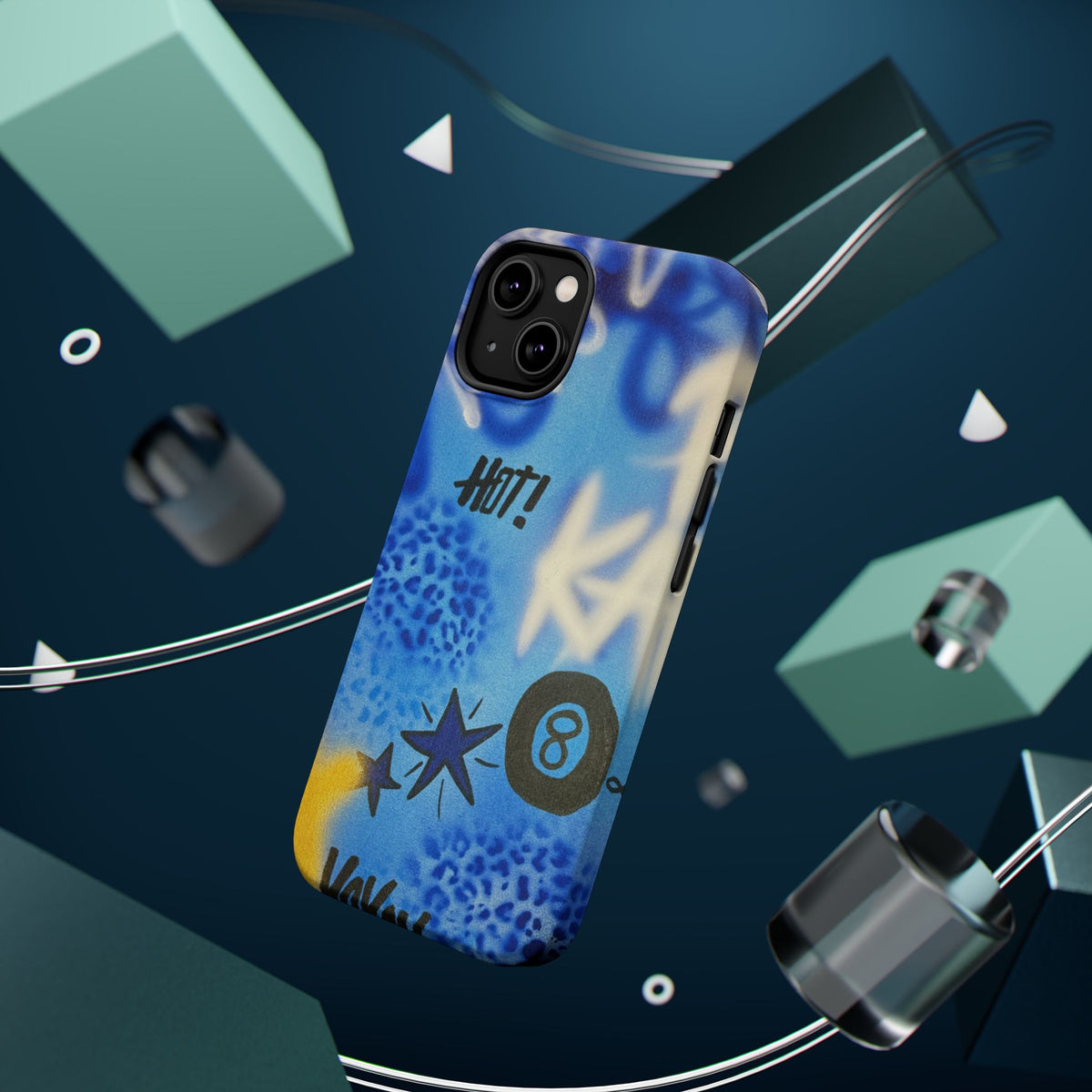 MagSafe "brilliant blues" airbrush iPhone case