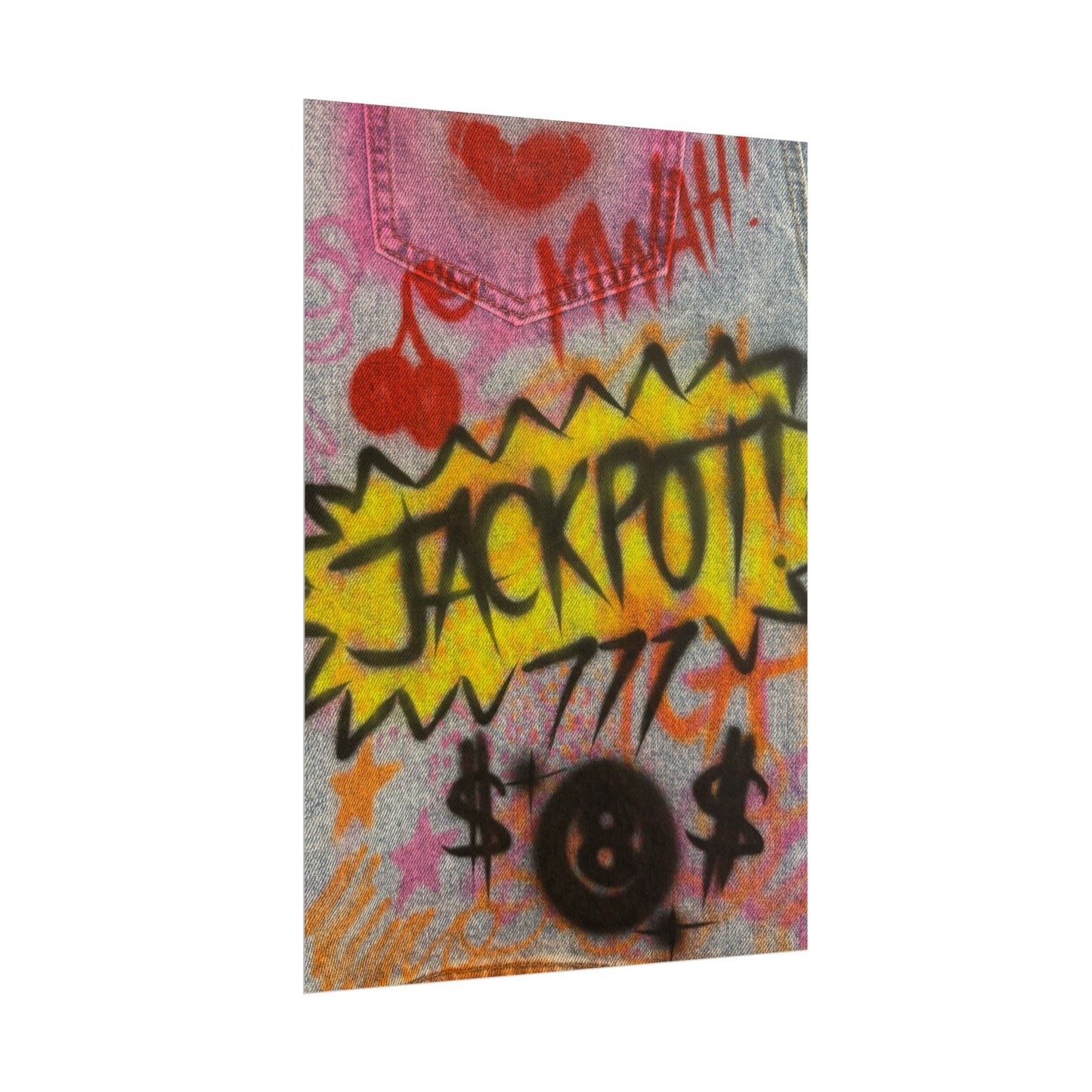"jackpot!" airbrush rolled print
