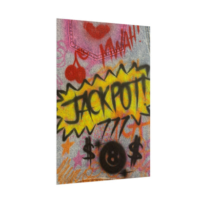 "jackpot!" airbrush rolled print