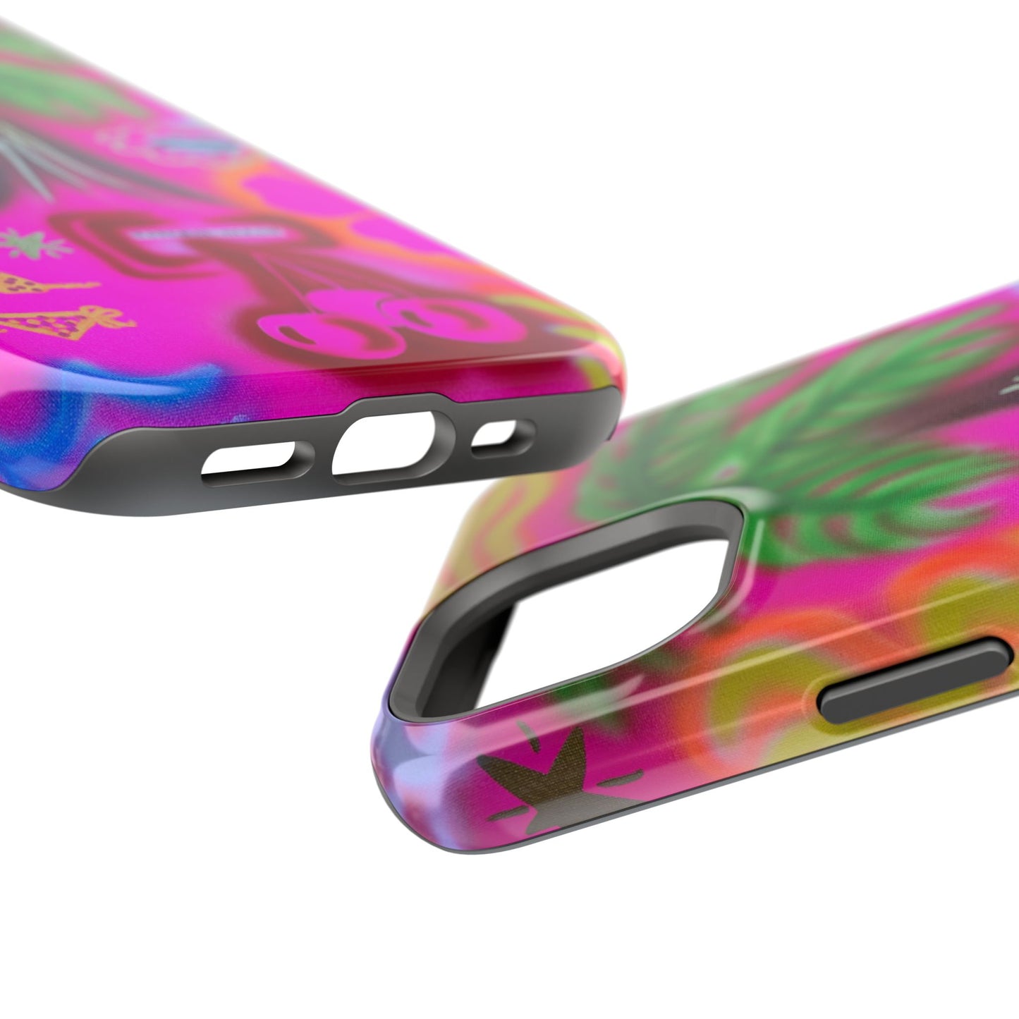 MagSafe "neon pink palms" Airbrush iPhone-Hülle