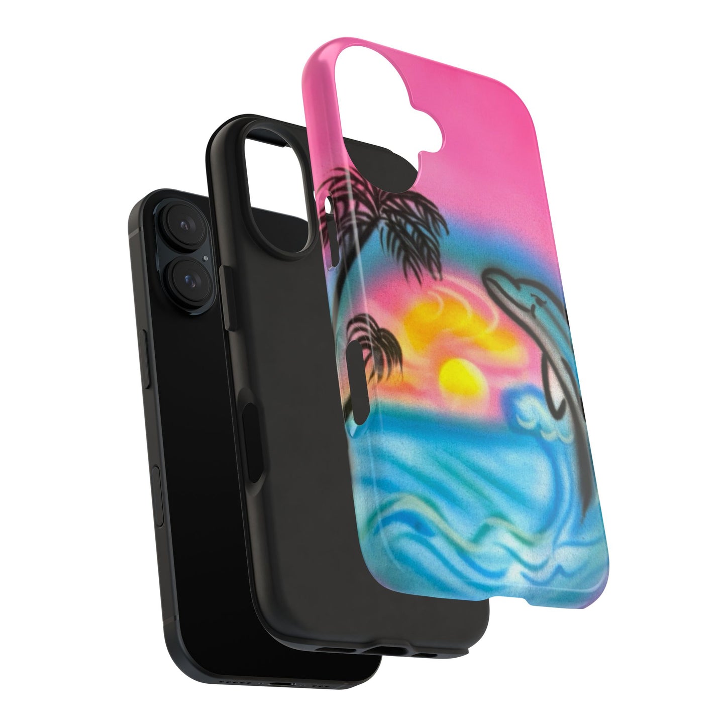 "dolphin love" airbrush iPhone case