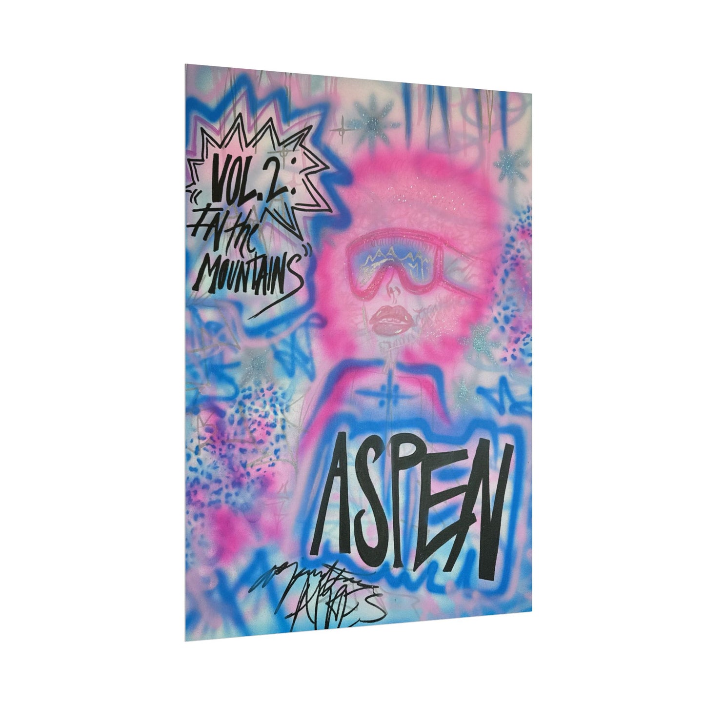"aspen aspirations" airbrush rolled print