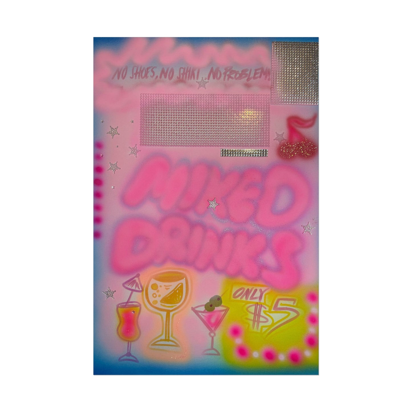 "mixed drinks" airbrush rolled print