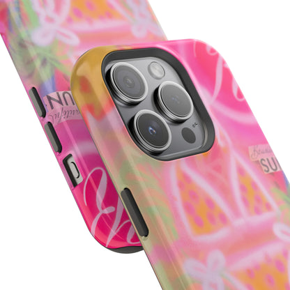 MagSafe "santa monica strawberry" airbrush iPhone case