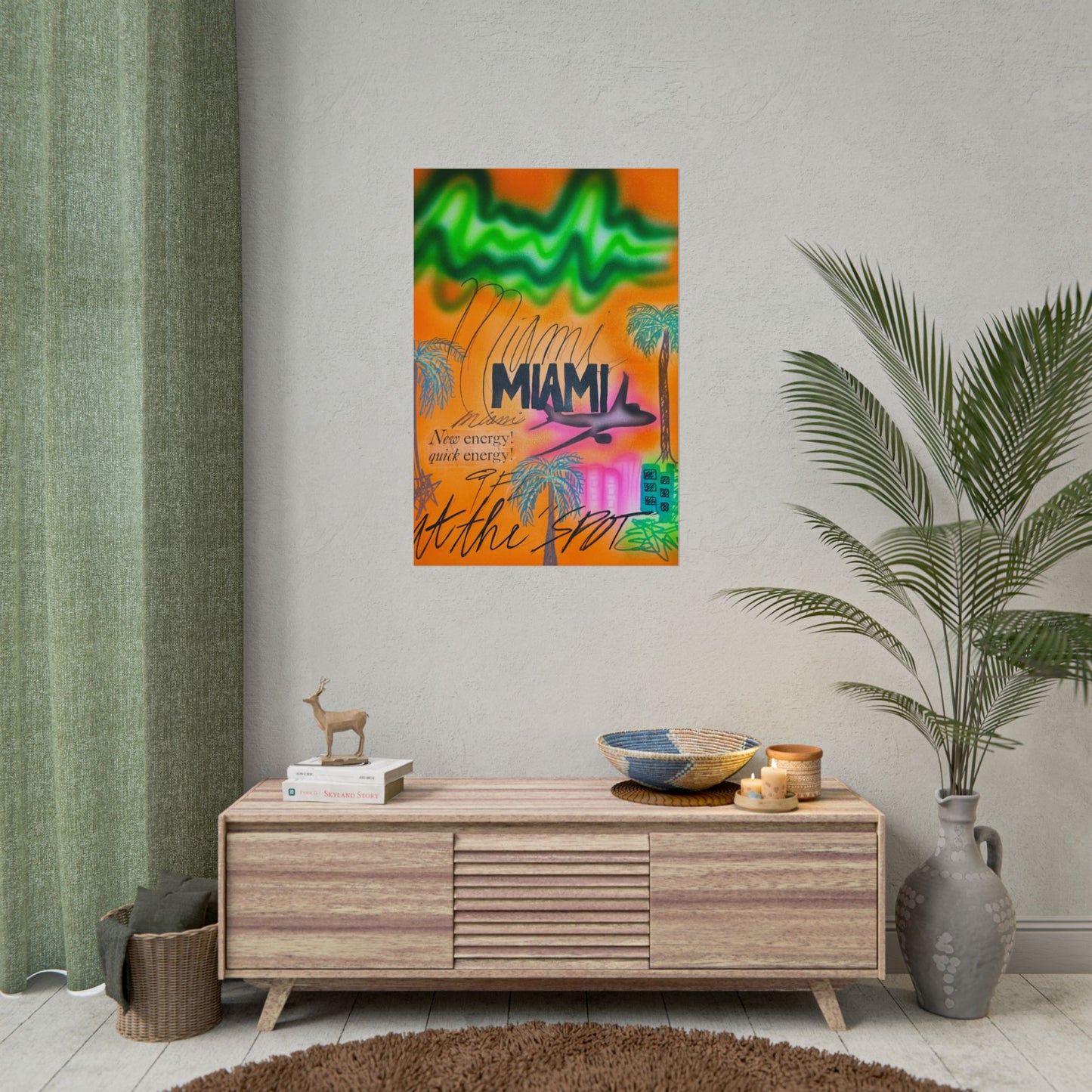 "miami, fl" airbrush rolled print