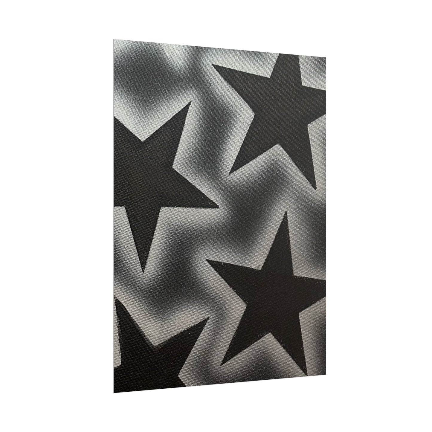 "chrome stars" airbrush rolled print