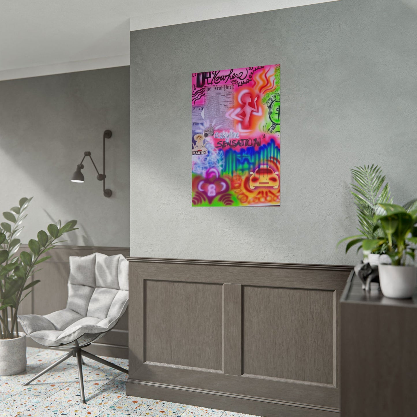 "skyline sensation" airbrush rolled print