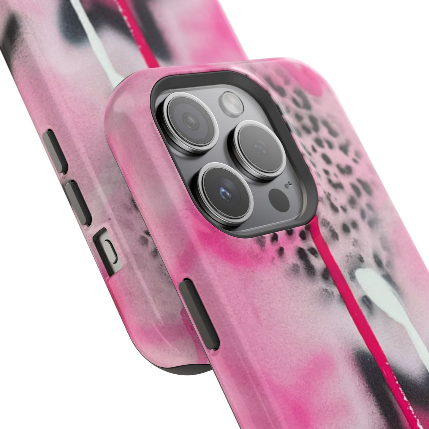 MagSafe "pink cheetah" airbrush iPhone case