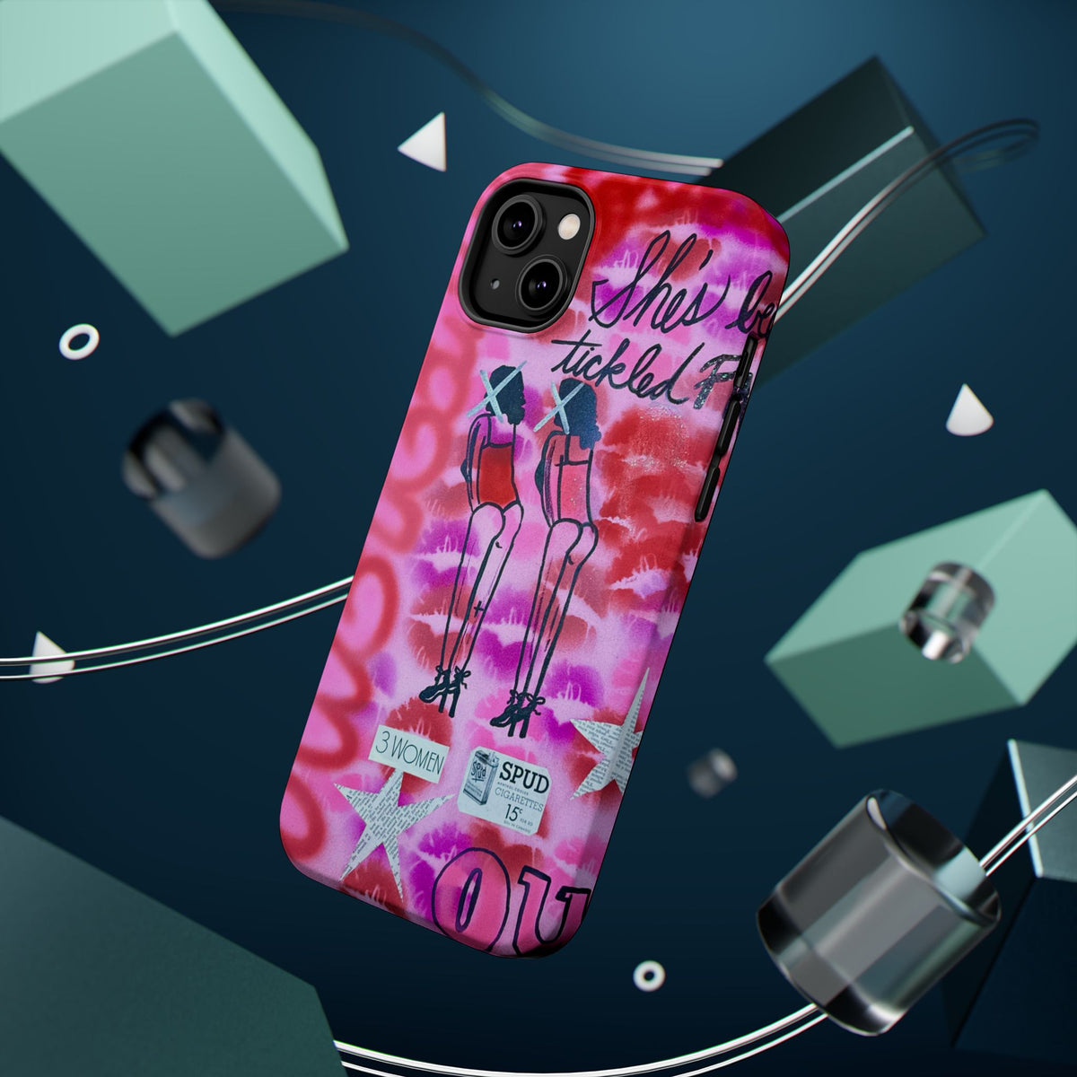 MagSafe "tickled pink" airbrush iPhone case
