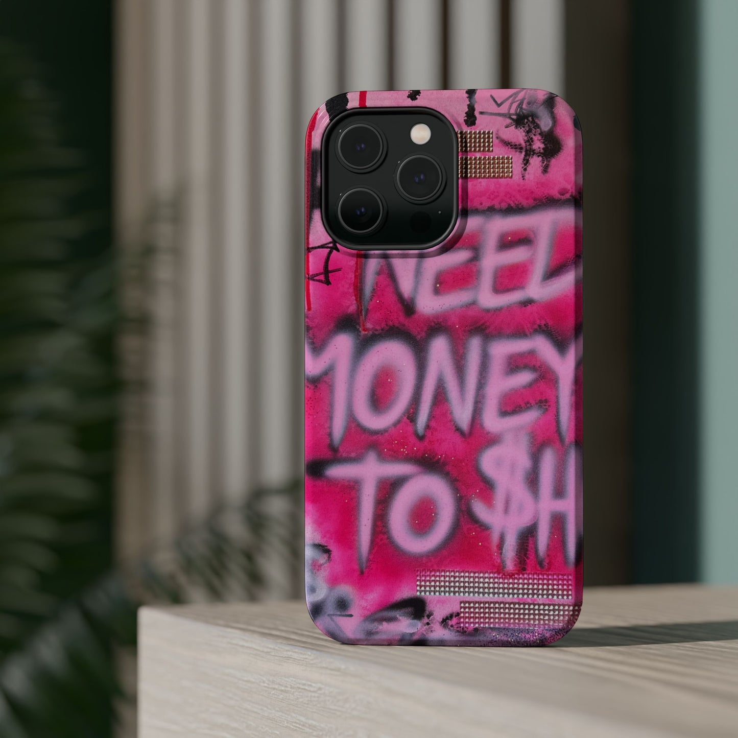 MagSafe "need $$ to shop" airbrush iPhone case