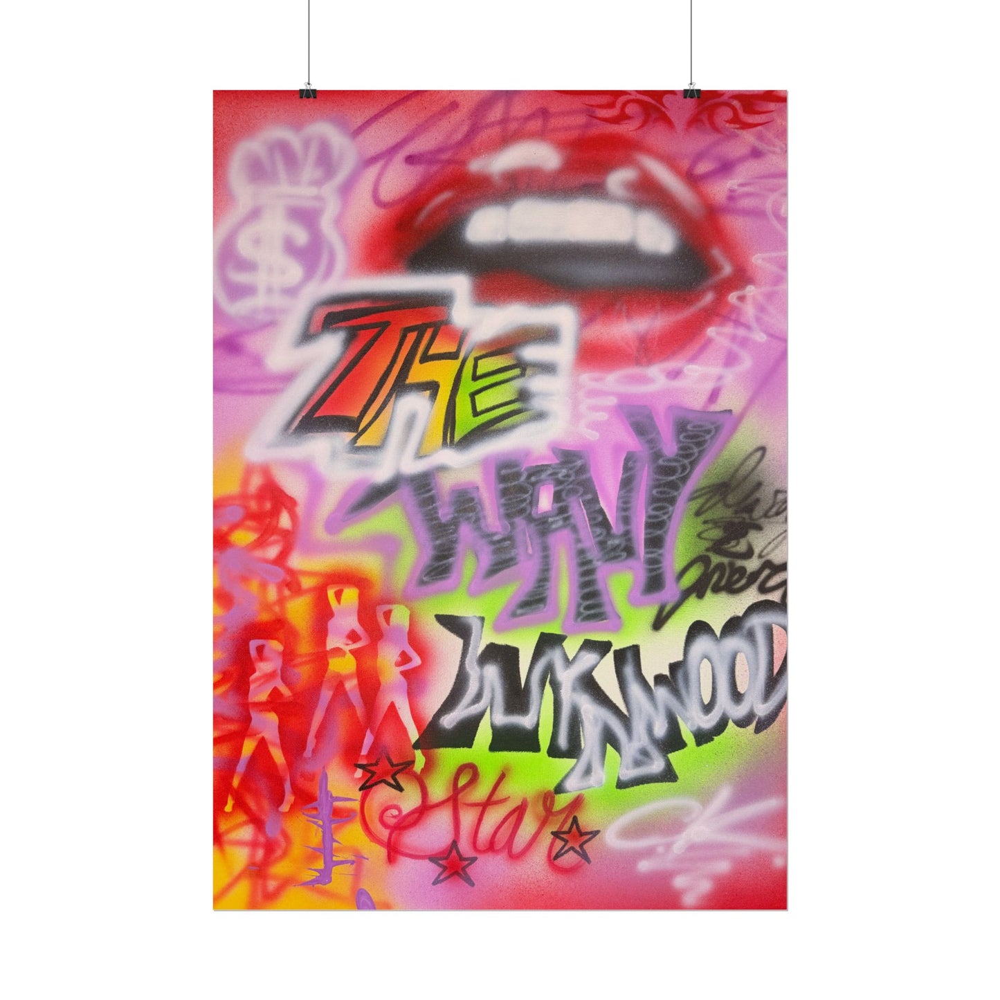 "wynwood gold" airbrush rolled print