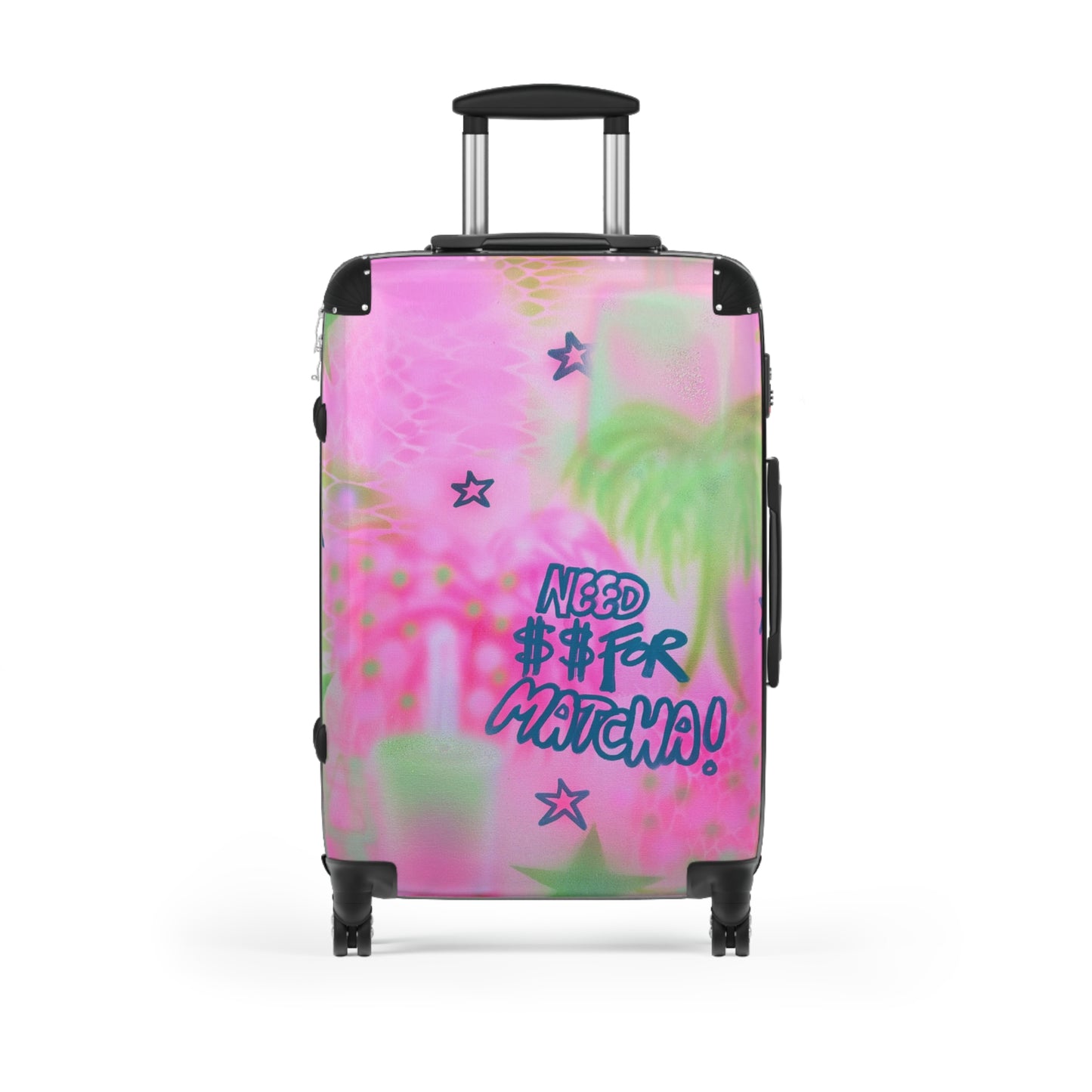 "need $$ for matcha" airbrush suitcase