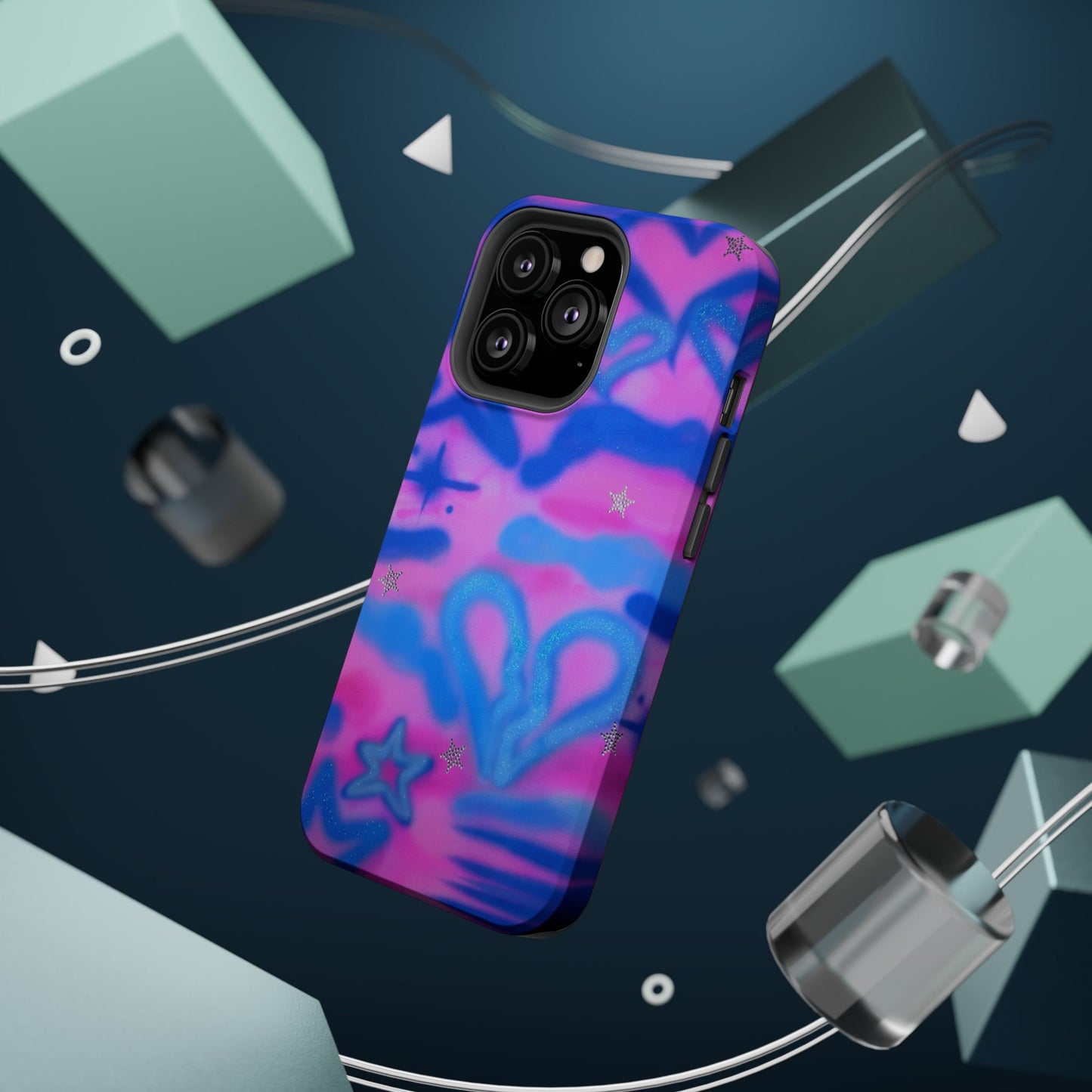 MagSafe "blue camo" airbrush iPhone case