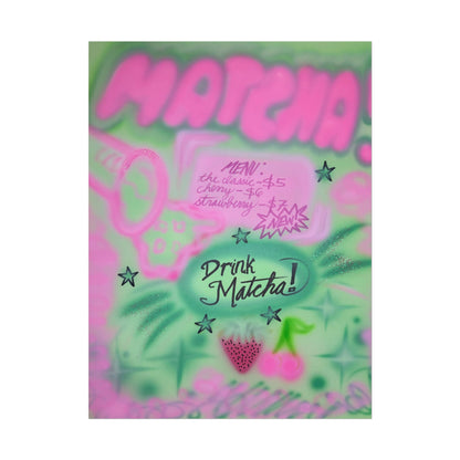 "matcha!" airbrush rolled print
