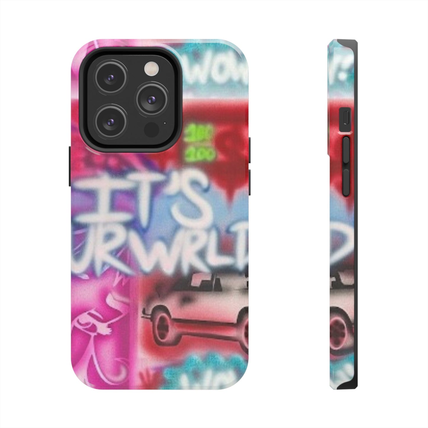 "it's ur WRLD" airbrush iPhone case
