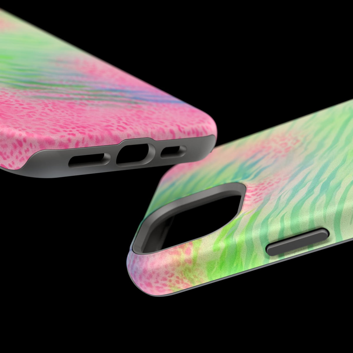 MagSafe "teal cheetah" airbrush iPhone case