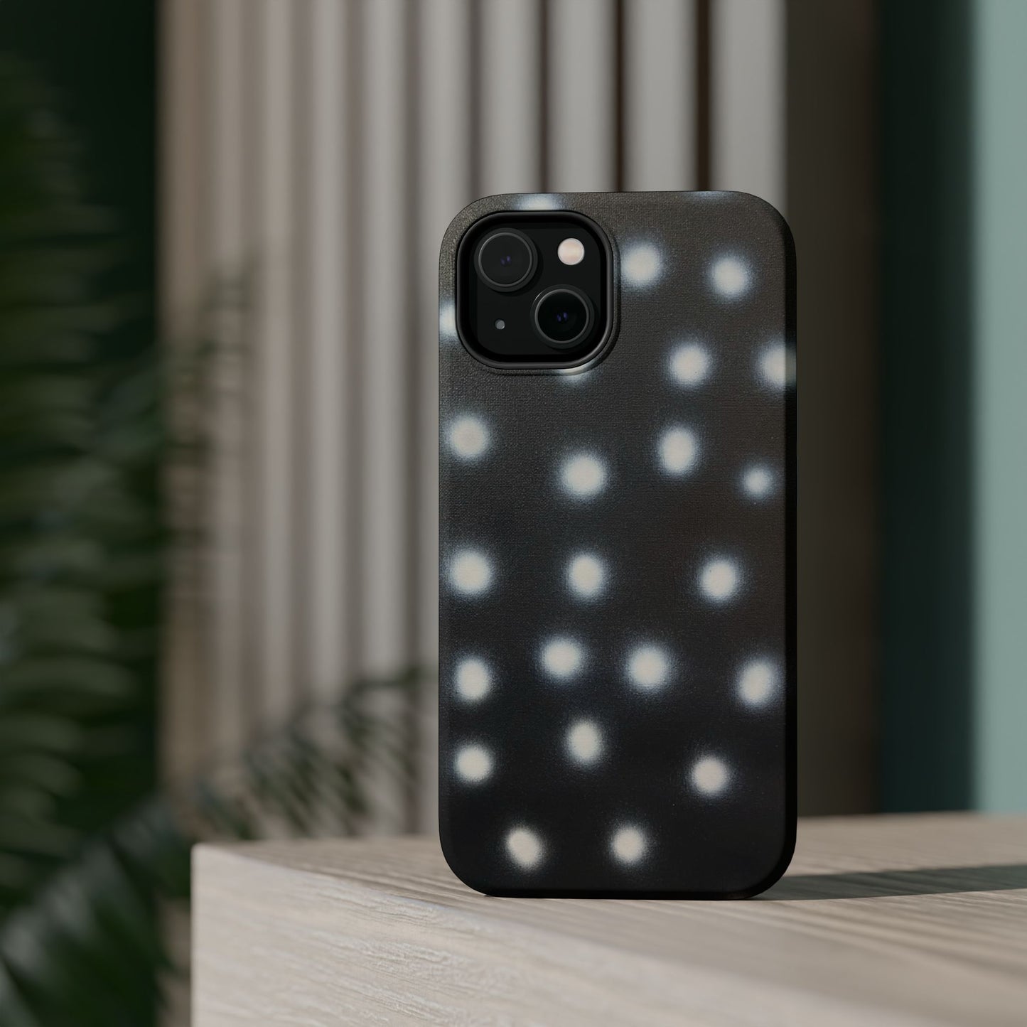 MagSafe "coconut noir polka dot" airbrush iPhone case