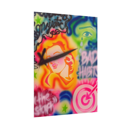 "bad habits" airbrush rolled print