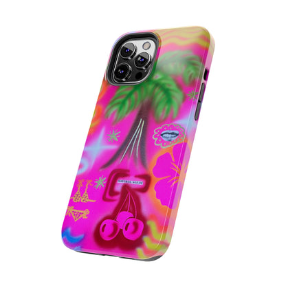 "neon pink palms" airbrush iPhone case
