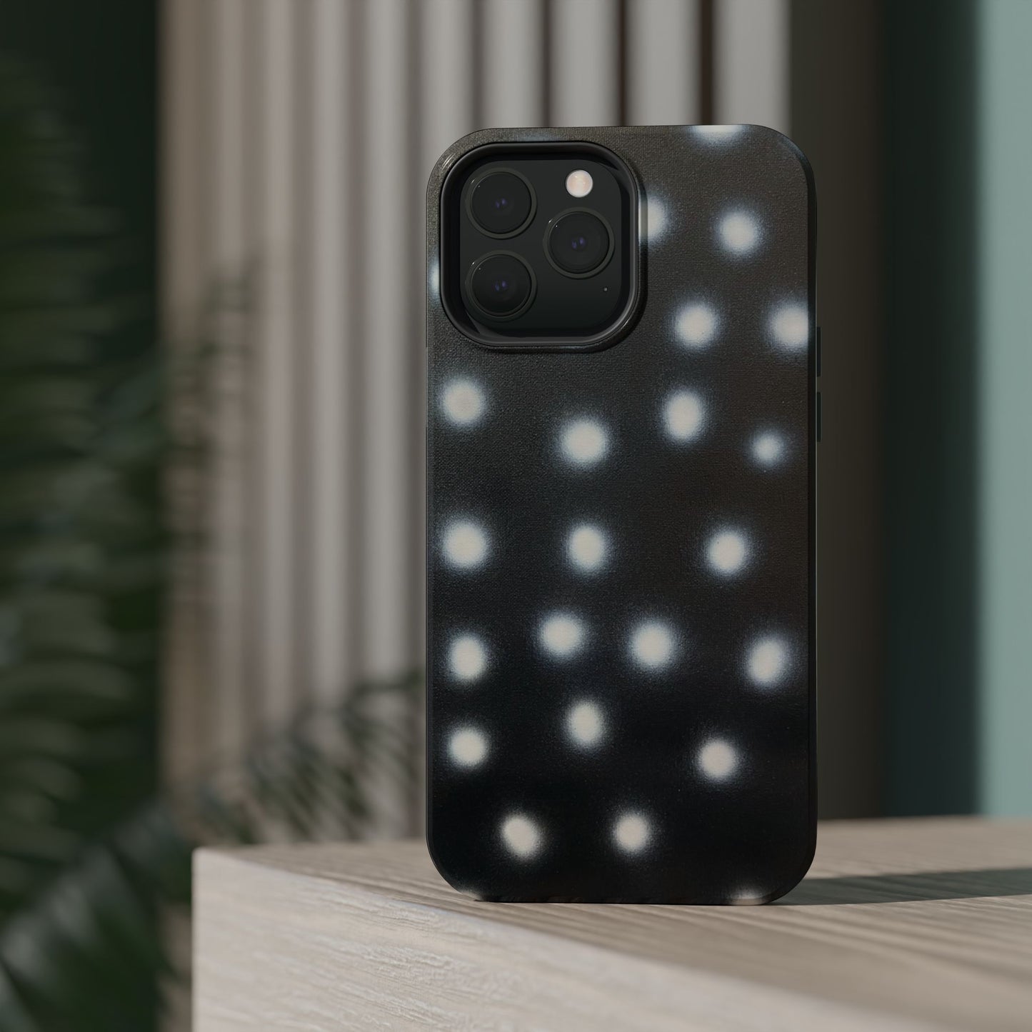 MagSafe "coconut noir polka dot" airbrush iPhone case