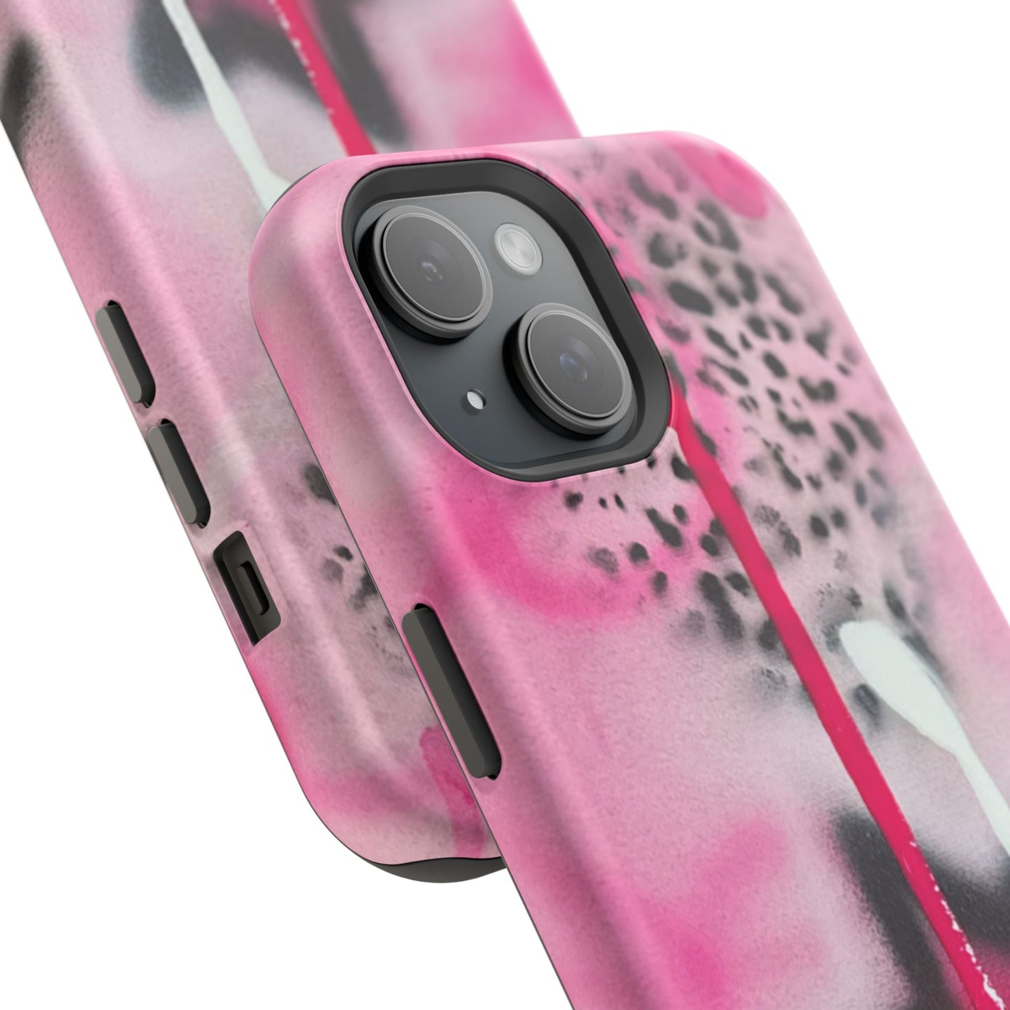 MagSafe "pink cheetah" airbrush iPhone case