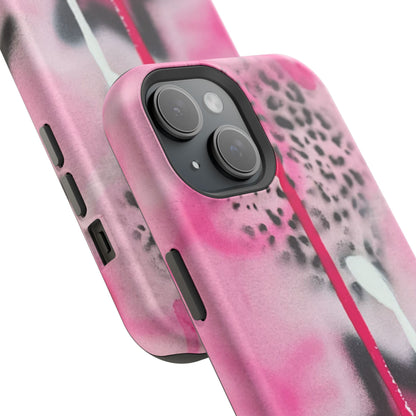 MagSafe "pink cheetah" airbrush iPhone case