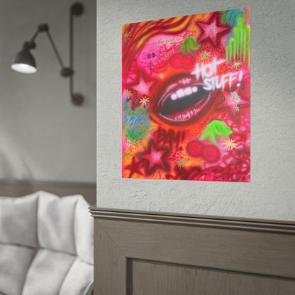 "hot stuff" airbrush rolled print
