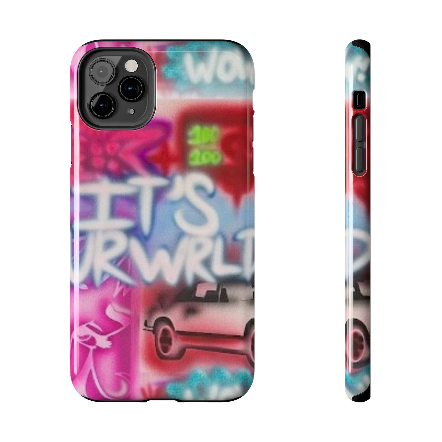 "it's ur WRLD" airbrush iPhone case