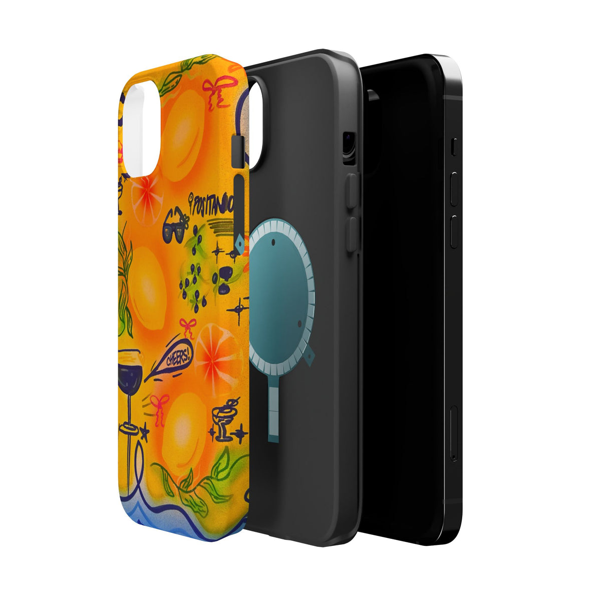 MagSafe Airbrush iPhone Hülle „citrus coastline“