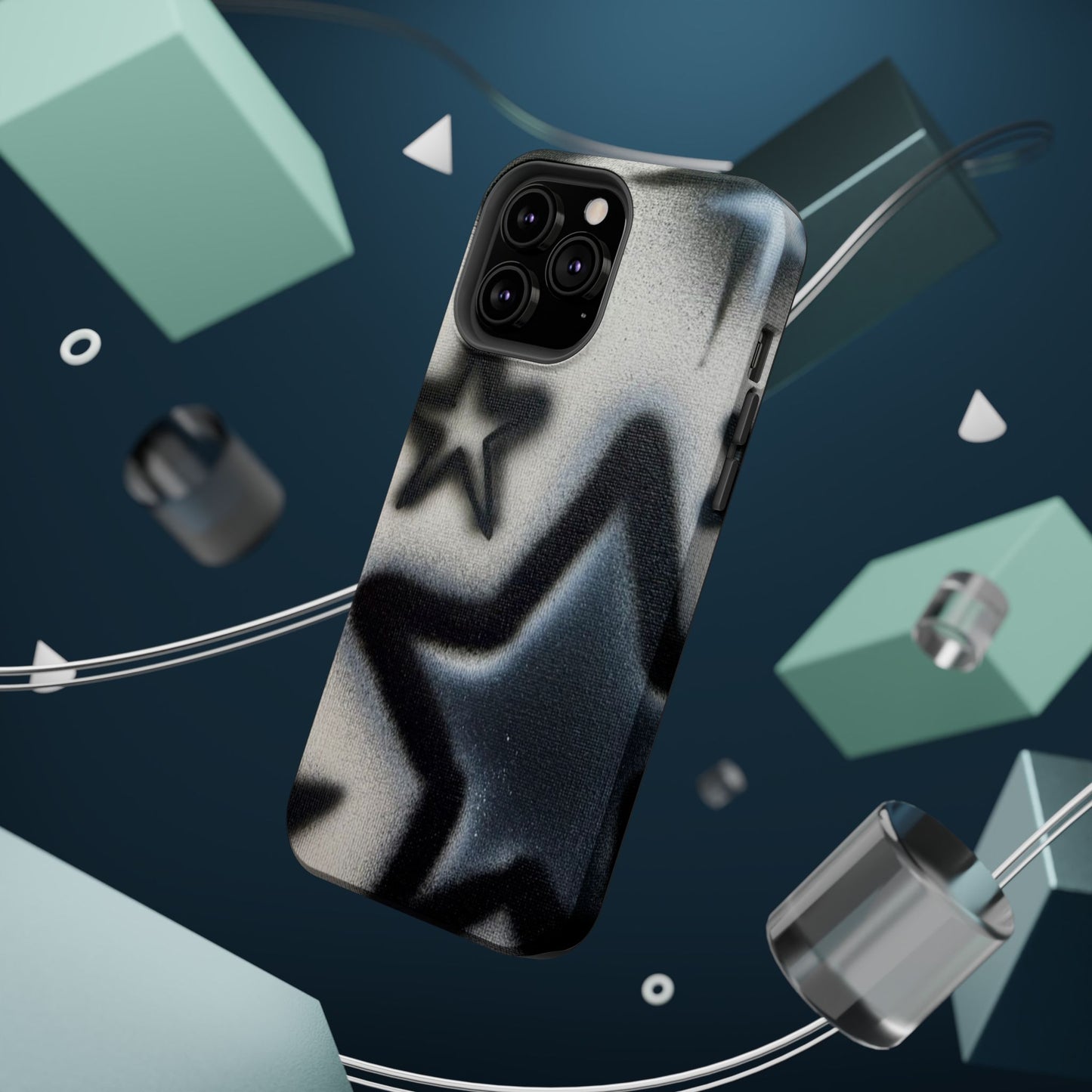 MagSafe "black & white stars" airbrush iPhone case