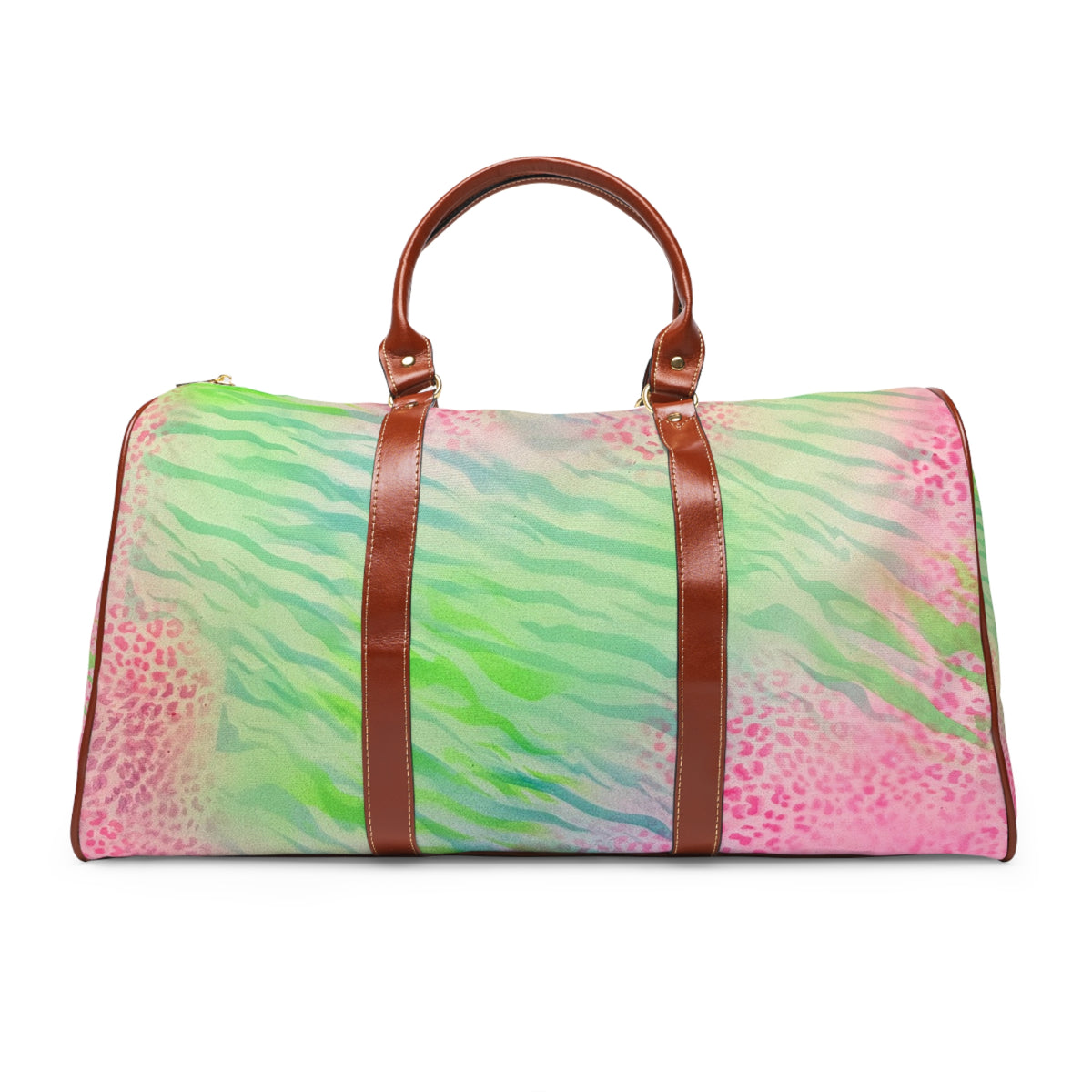 "teal cheetah" airbrush waterproof travel bag