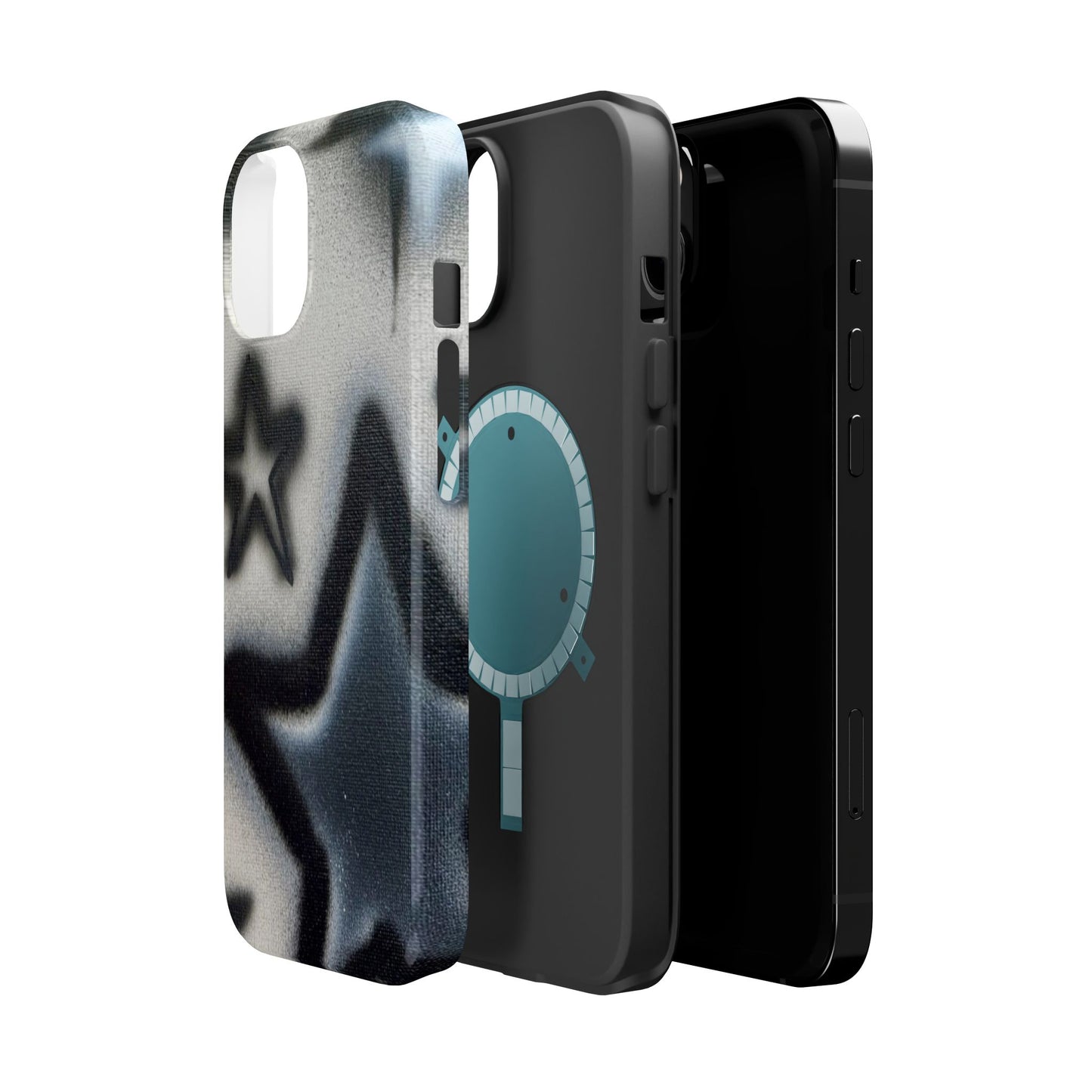 MagSafe "black & white stars" airbrush iPhone case