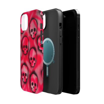MagSafe "pink skully" airbrush iPhone case
