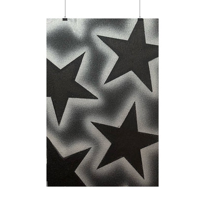 "chrome stars" airbrush rolled print