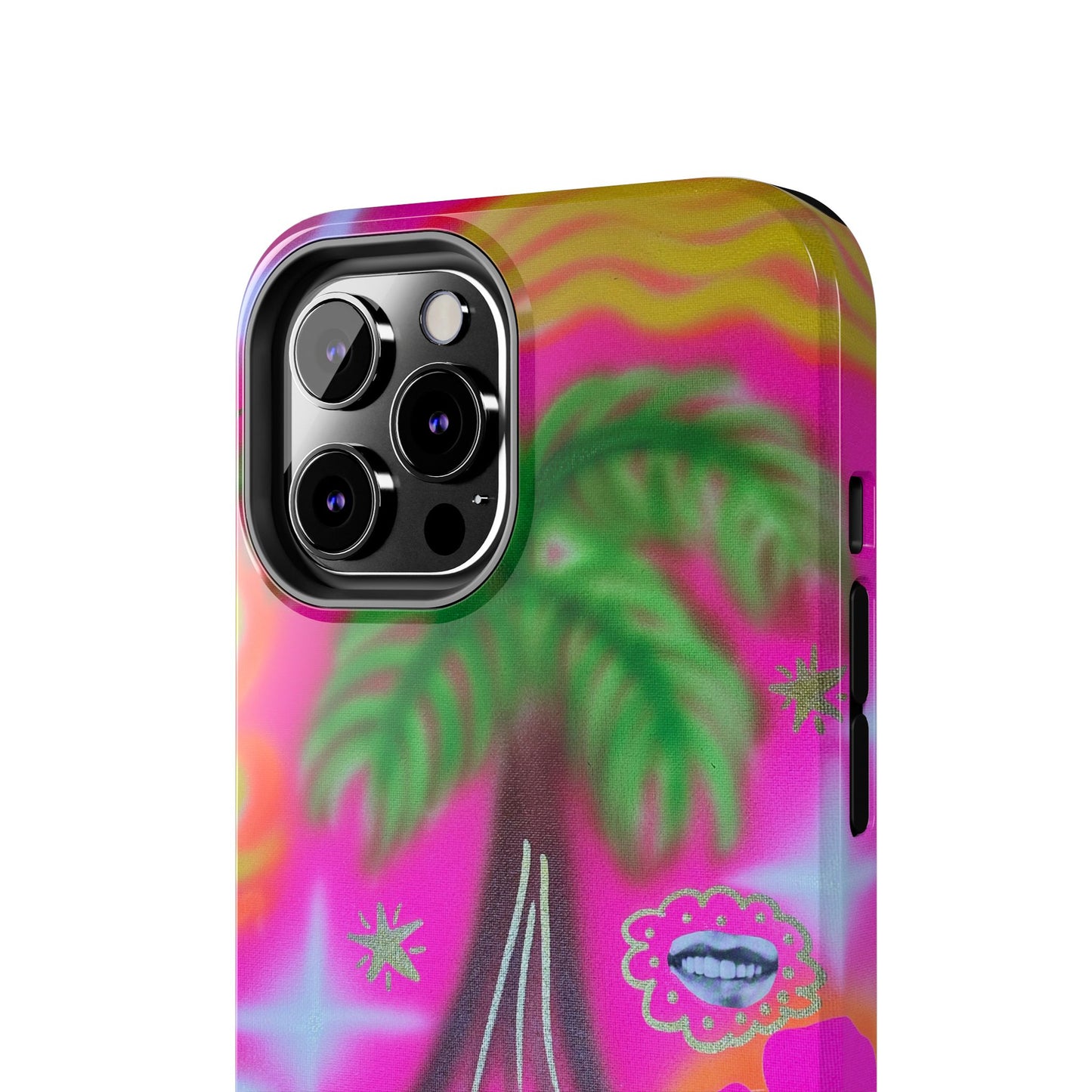 "neon pink palms" airbrush iPhone case