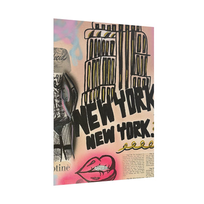 "new york, new york" airbrush rolled print
