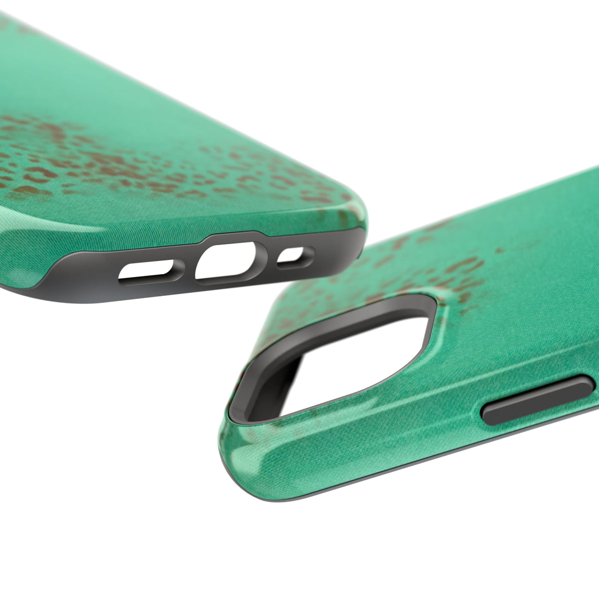 MagSafe "teal cheetah" airbrush iPhone case
