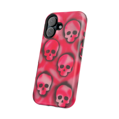 MagSafe "pink skully" airbrush iPhone case